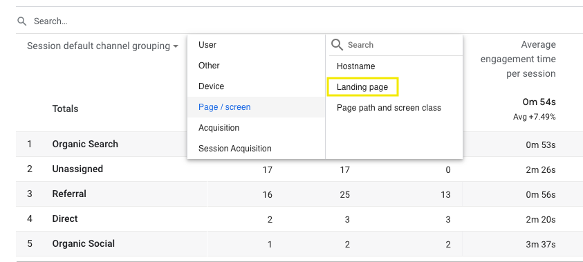 GA4截图_添加着陆页作为二级维度