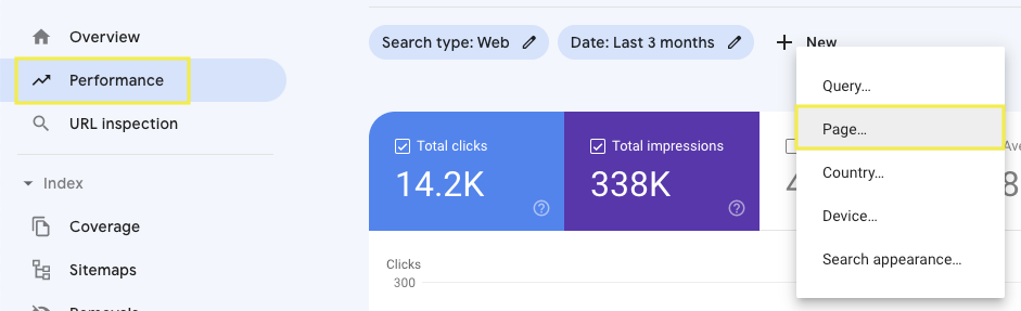 Google Search Console_segment 查看一个网页