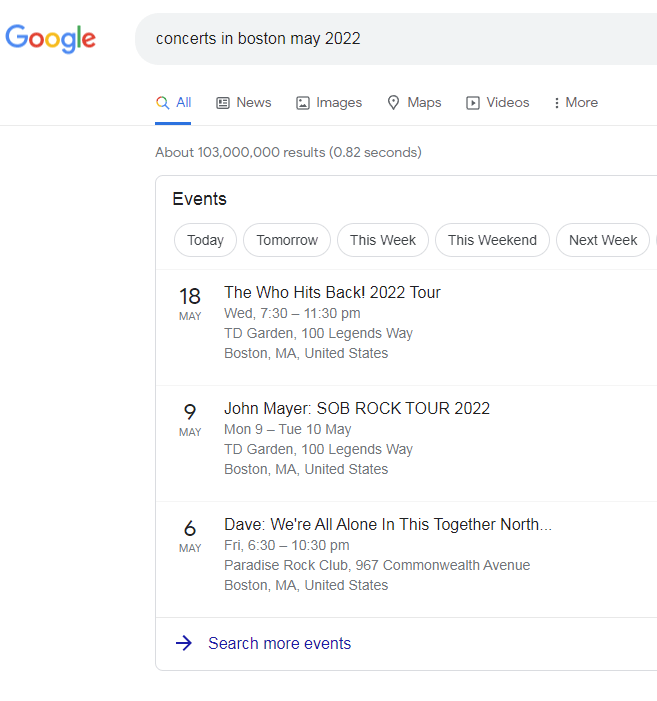 事件丰富结果示例