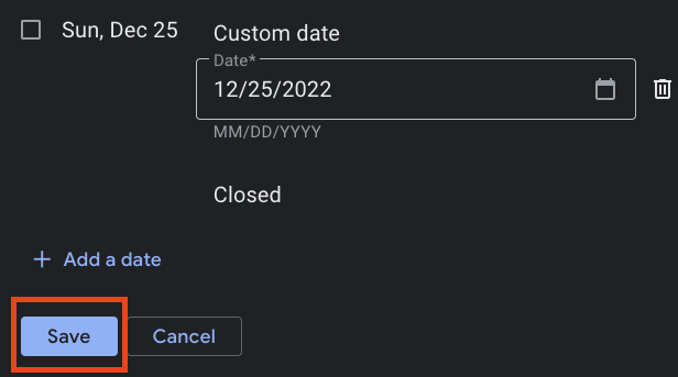 输入所需信息后，单击保存。