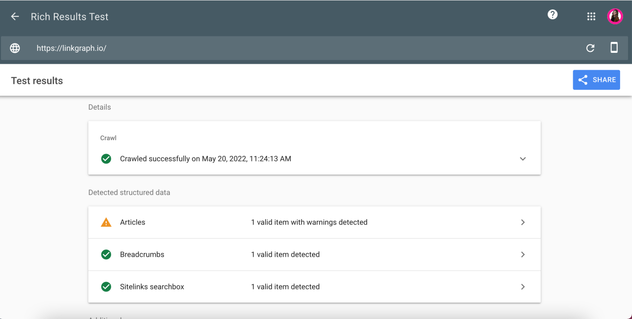 谷歌富结果文本的屏幕截图