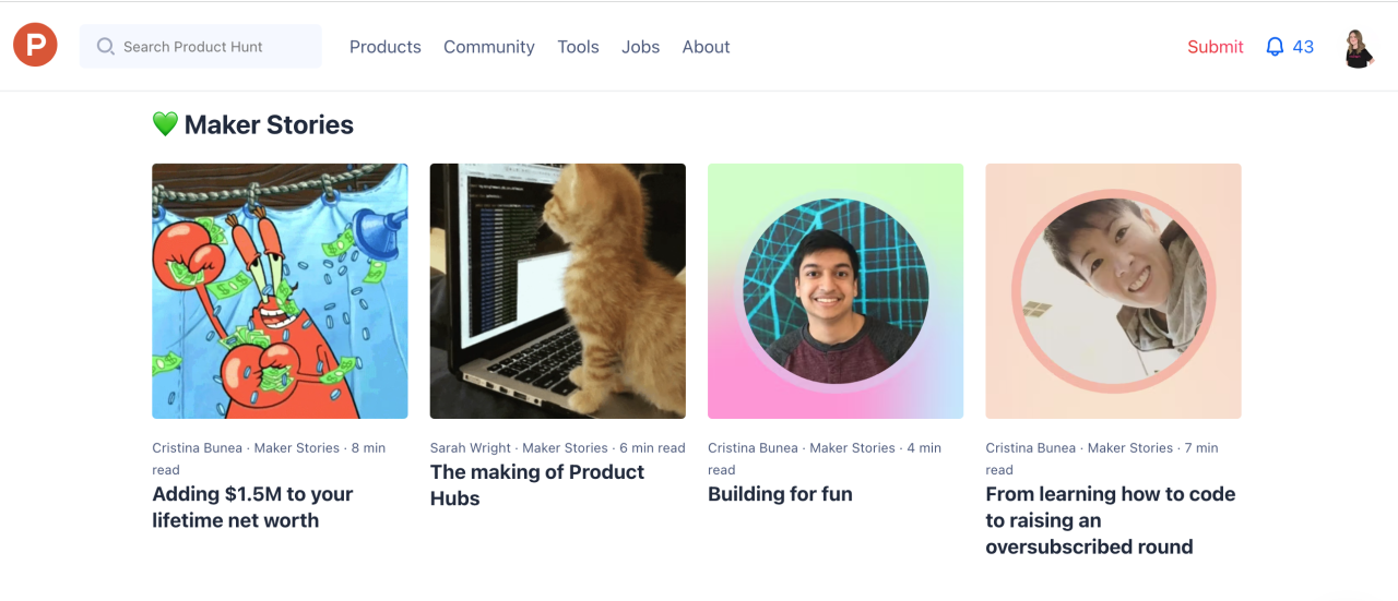 ProductHunt.com 创客故事