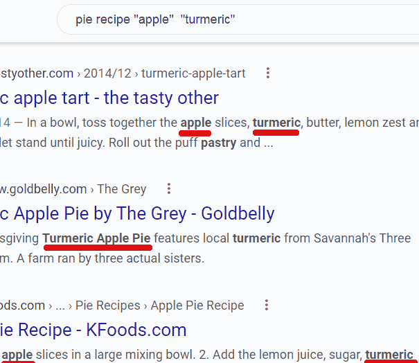 搜索结果的屏幕截图使用