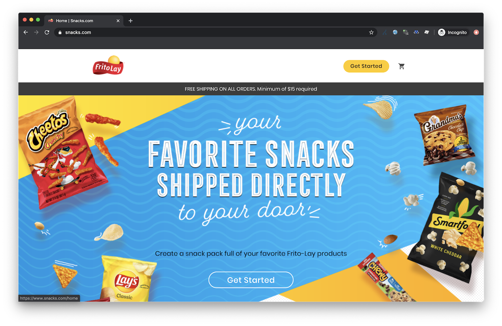 Frito Lay 通过snacks.com 将零食运送回家