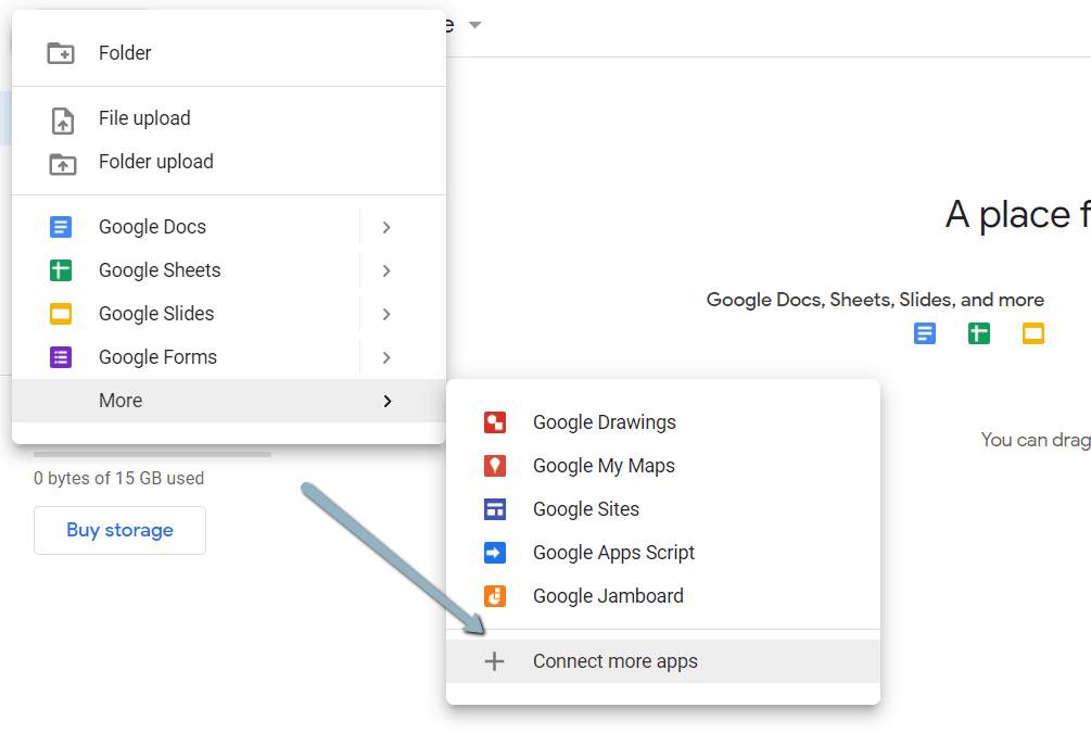 单击新建，然后单击更多，然后单击连接更多应用程序