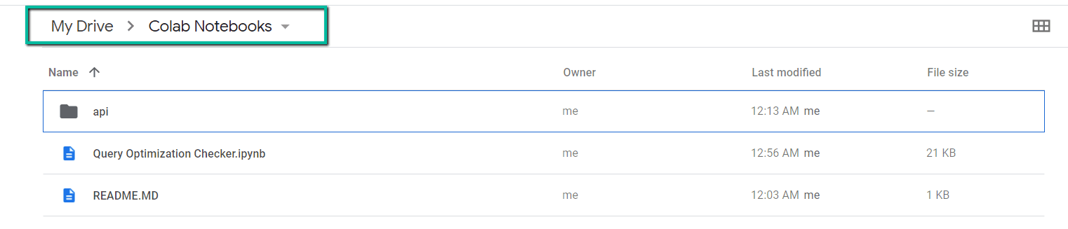 该文件夹应包含查询优化检查器和 README.MD