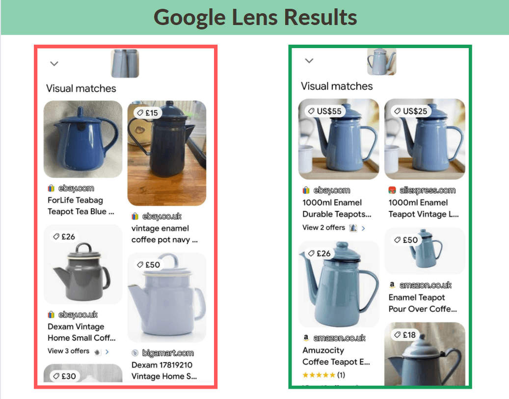 更好的图像在 Google Lens 中提供更多相关性。