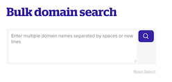 Name.com 批量域名搜索的屏幕截图