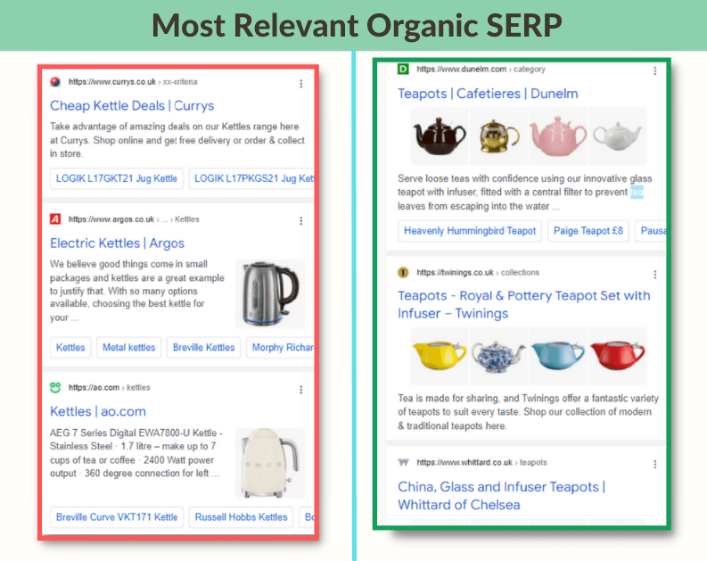 左图显示了“Kettle”的结果。 右侧显示“茶壶”的结果