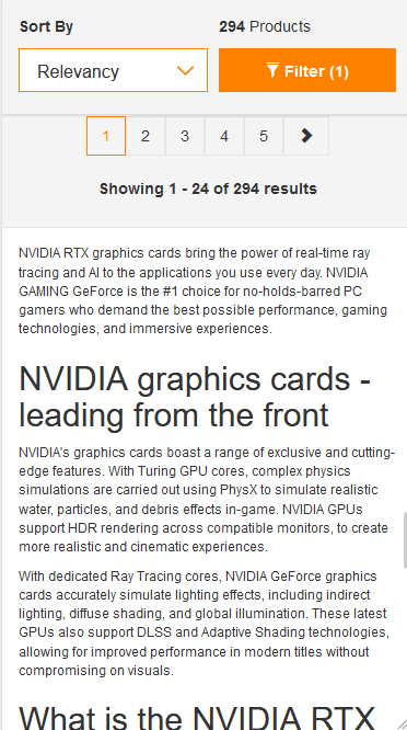 Ebuyer 上的 google SEO 副本讨论 NVIDIA 显卡。