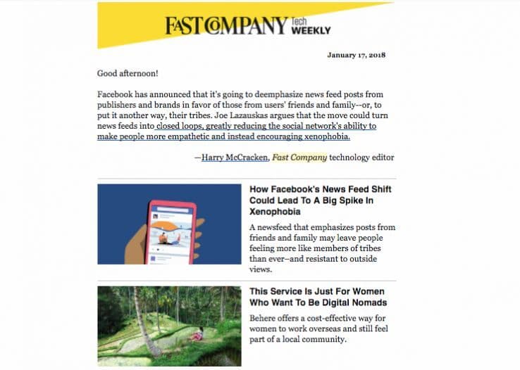 来自 Fast Company 的技术每周电子邮件。