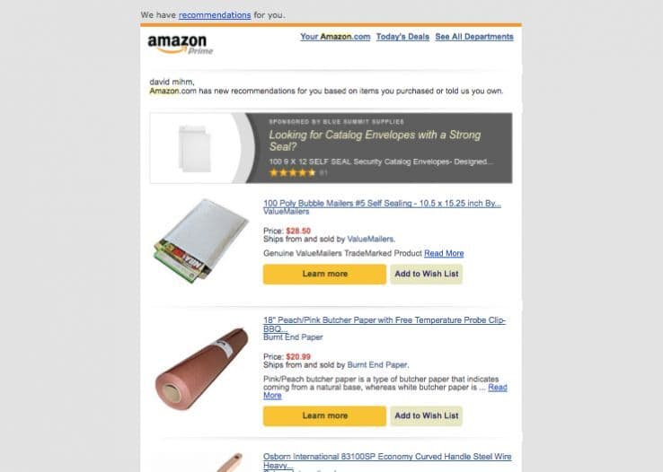 来自 Amazon Prime 的移动优先模板电子邮件。