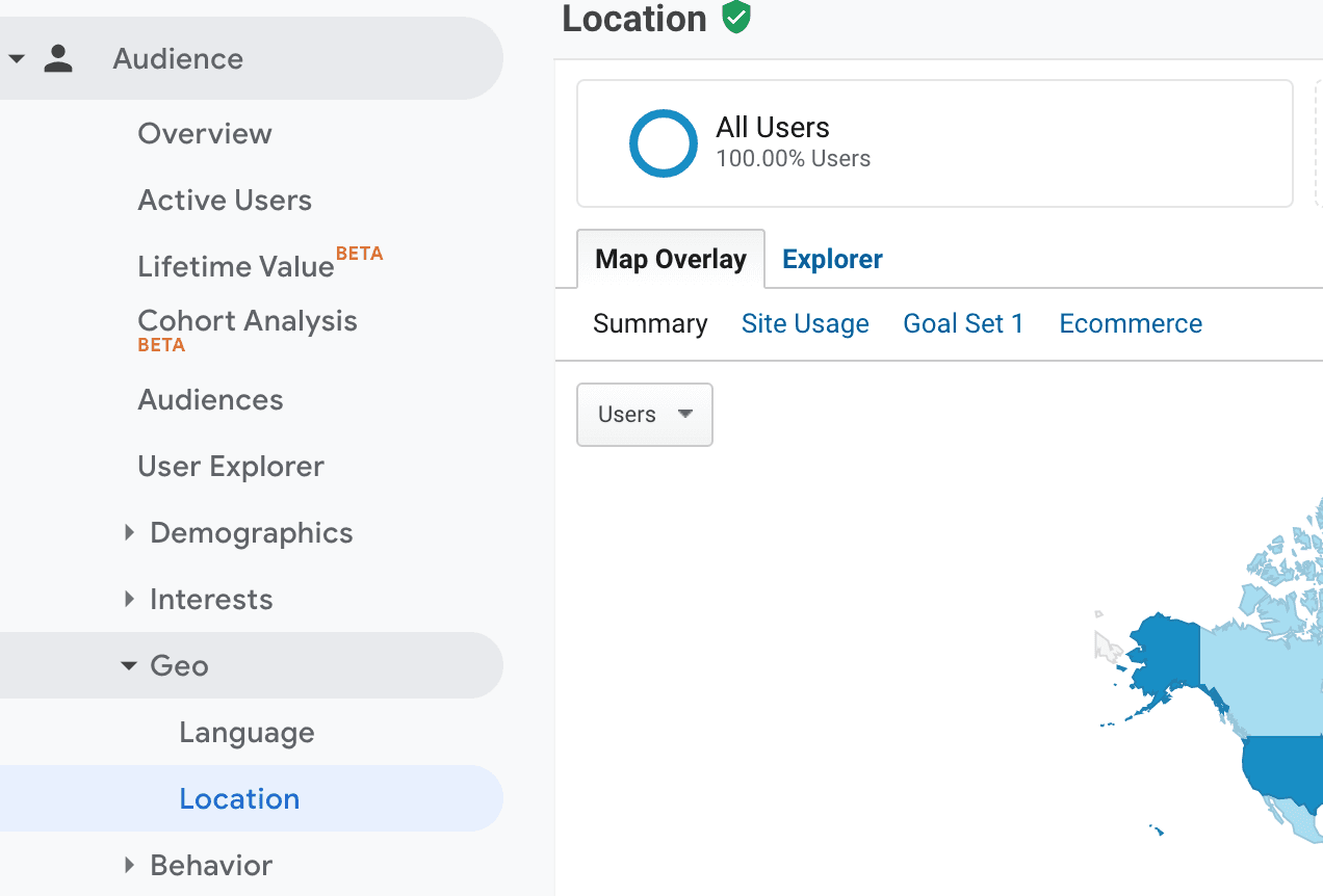 查找受众的地理位置。