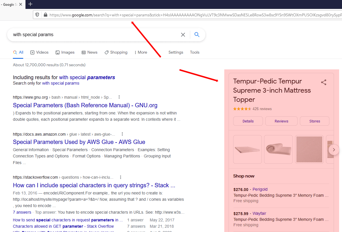 如何使用特殊参数更改查询但保留相同侧栏的示例