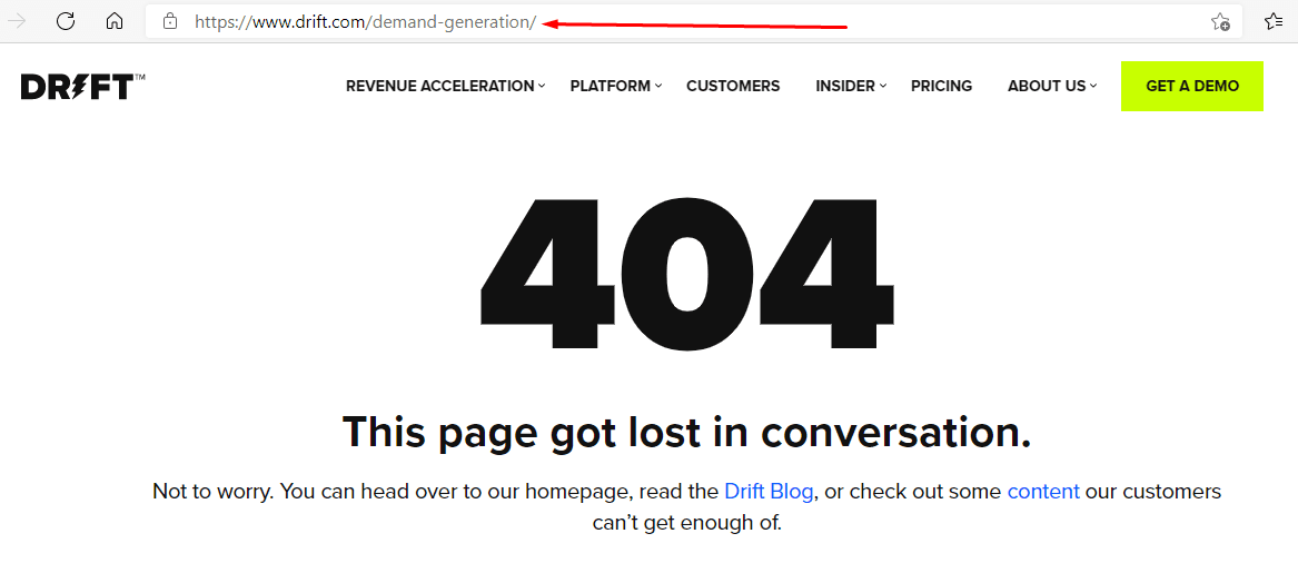 drift.com 上的 404 页面