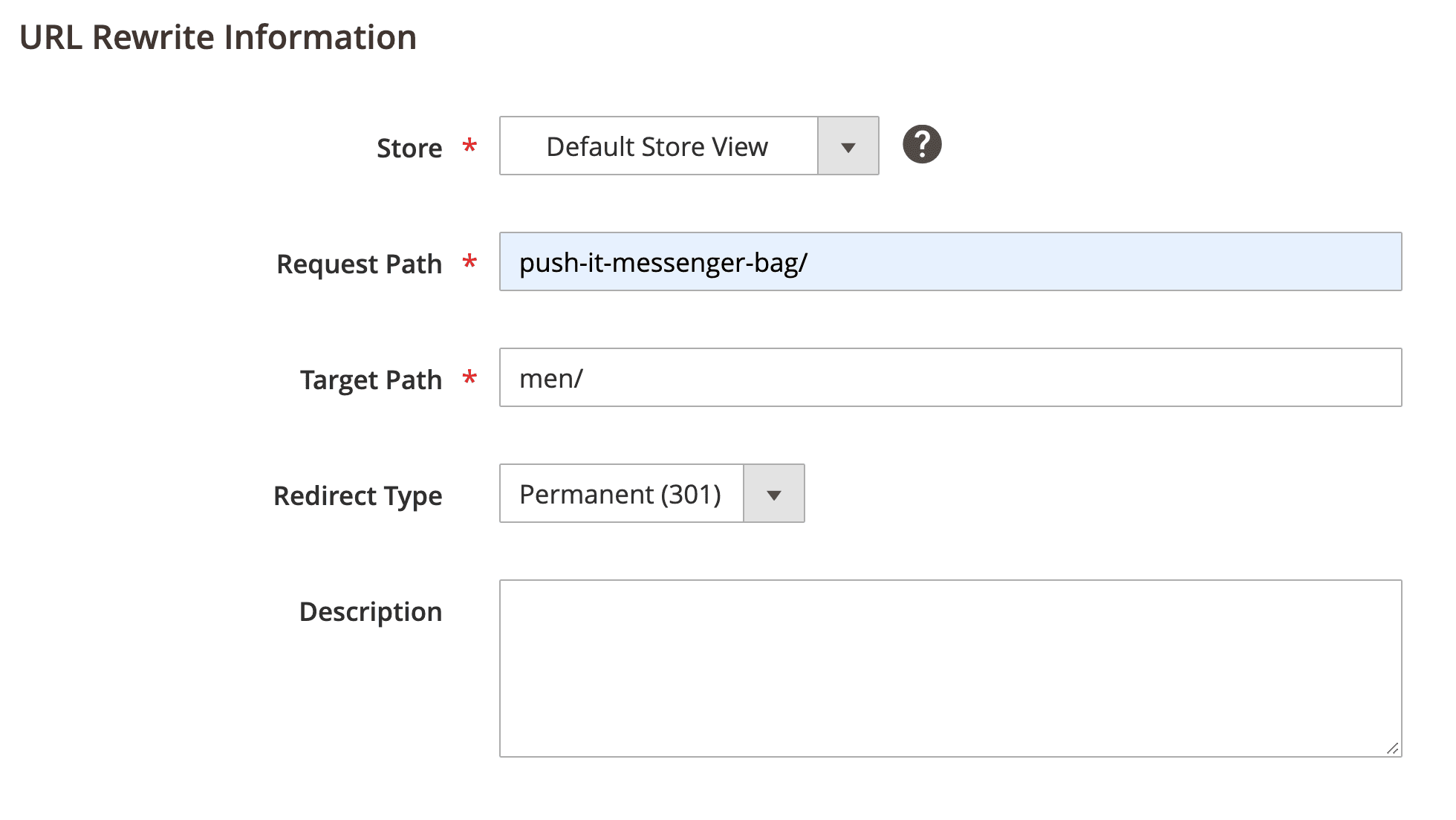 自定义重定向的示例。