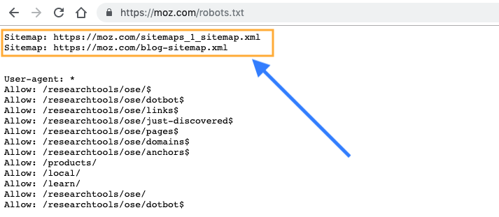 robots.txt 中的站点地图